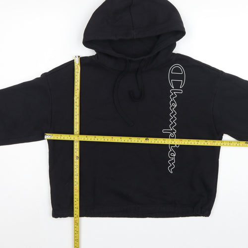 Champion Women’s Black Small Logo Print Pullover Hoodie