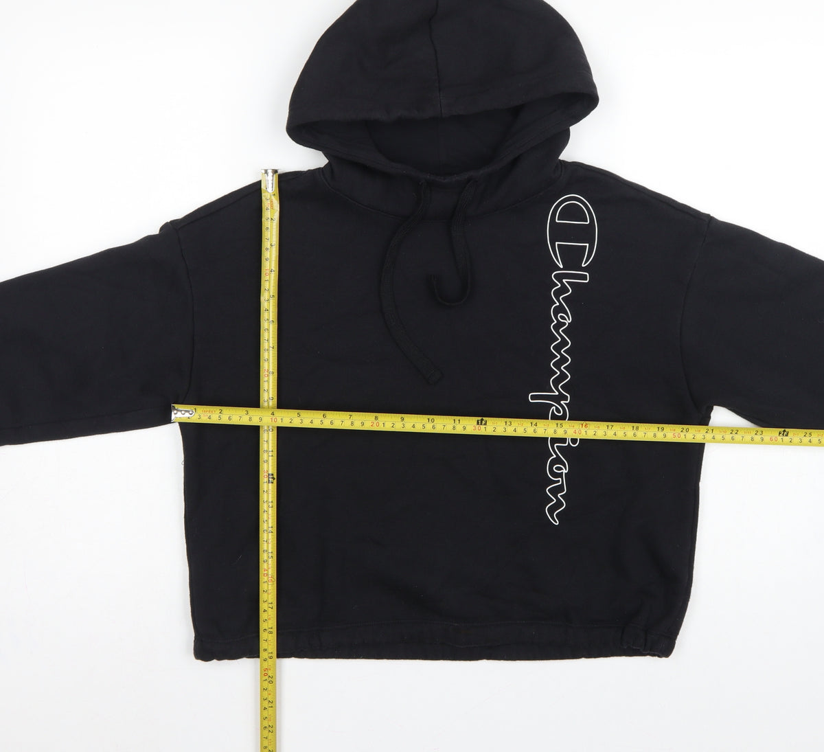 Champion Women’s Black Small Logo Print Pullover Hoodie