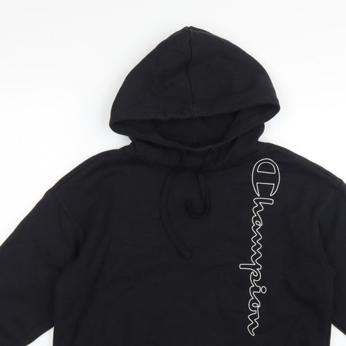 Champion Women’s Black Small Logo Print Pullover Hoodie