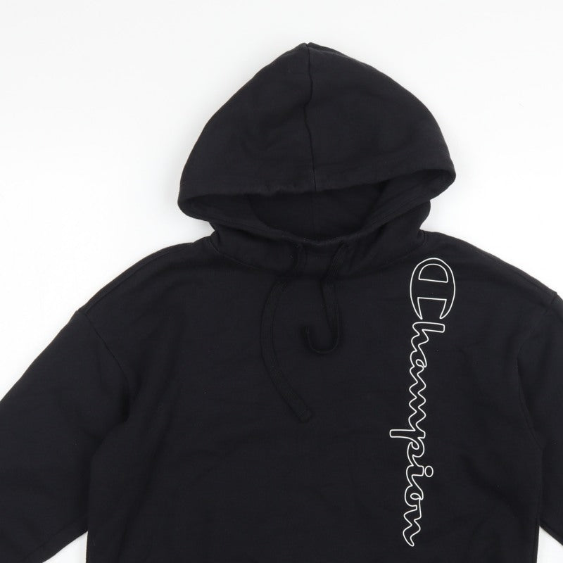 Champion Women’s Black Small Logo Print Pullover Hoodie