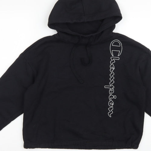 Champion Women’s Black Small Logo Print Pullover Hoodie