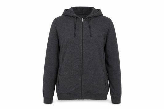 Front view of Tezenis Women’s Grey, size S, Full Zip Hooded Hoodie Pockets