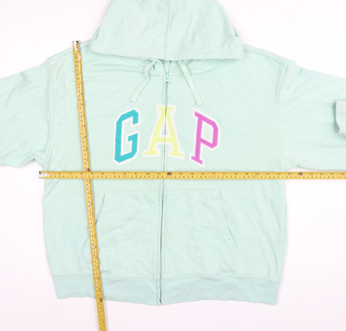 Gap Women’s Mint Green L Full Zip Hooded Logo Hoodie Cotton Blend