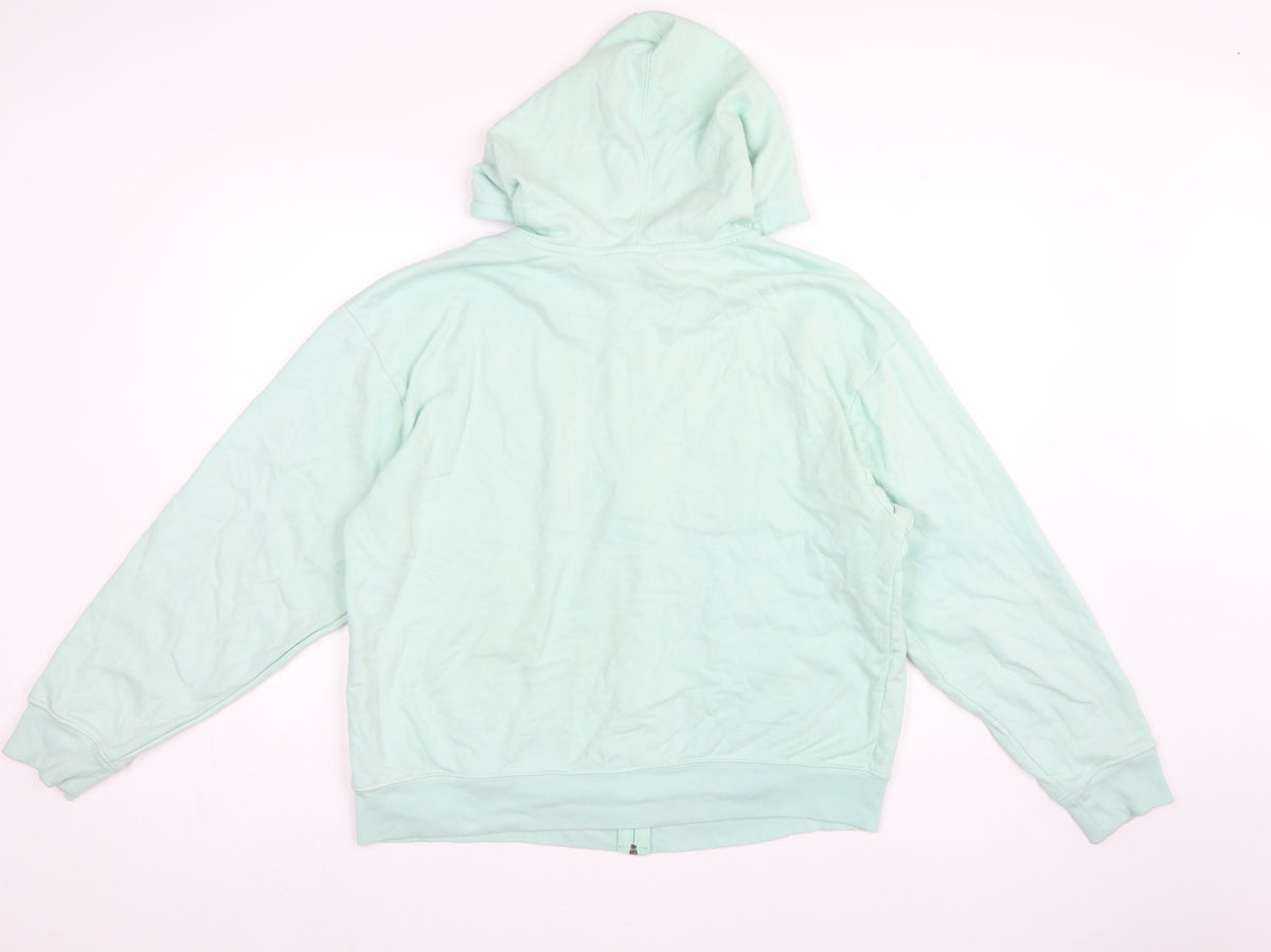 Gap Women’s Mint Green L Full Zip Hooded Logo Hoodie Cotton Blend