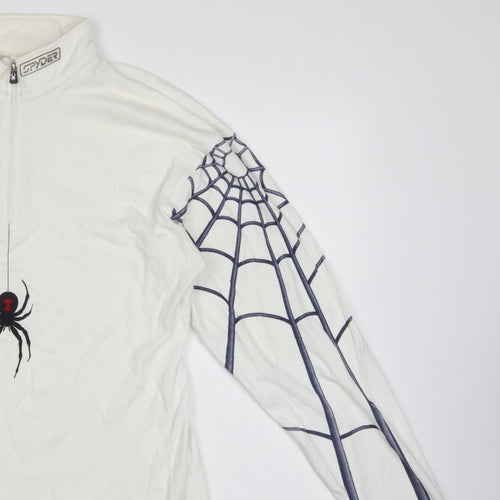 Spyder Men’s White M 1/4 Zip Spider Graphic Ski Sweatshirt Pullover