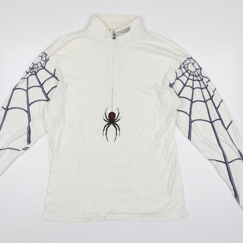Spyder Men’s White M 1/4 Zip Spider Graphic Ski Sweatshirt Pullover