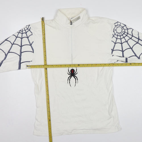 Spyder Men’s White M 1/4 Zip Spider Graphic Ski Sweatshirt Pullover