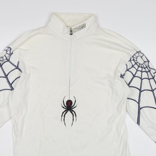 Spyder Men’s White M 1/4 Zip Spider Graphic Ski Sweatshirt Pullover