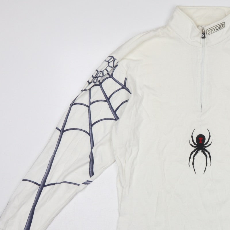Spyder Men’s White M 1/4 Zip Spider Graphic Ski Sweatshirt Pullover