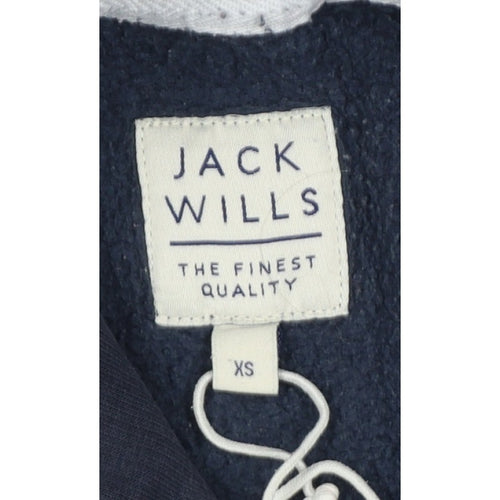Jack Wills Men’s Blue XS Pullover Logo Hoodie Hooded Cotton Blend