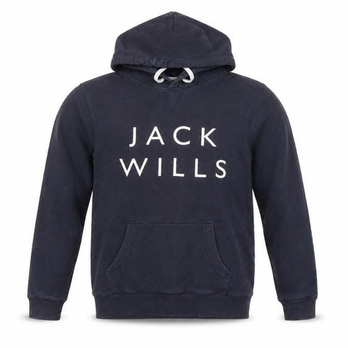 Jack Wills Men’s Blue XS Pullover Logo Hoodie Hooded Cotton Blend