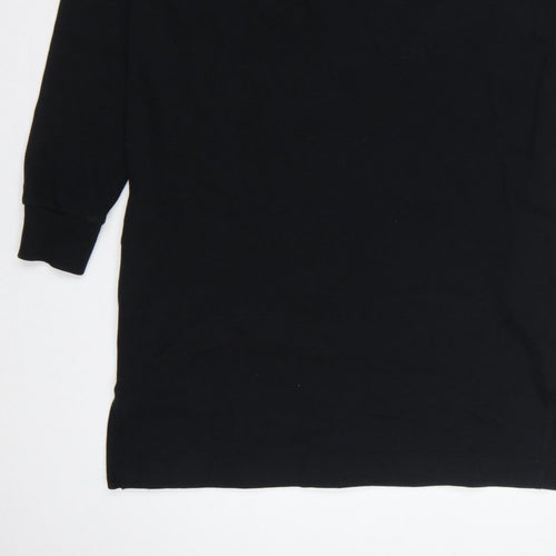 Next Women Black UK 12-14 Jumper Dress Long Sleeve Crew Neck Casual