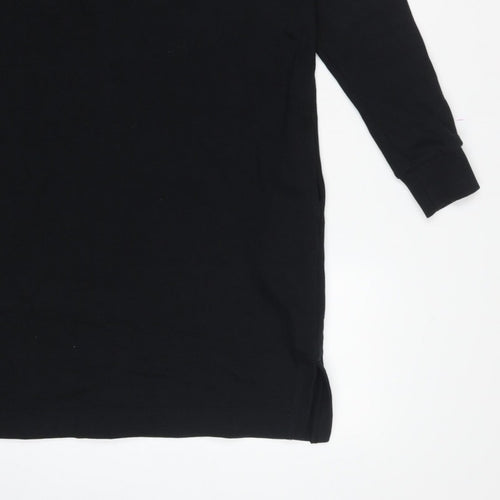 Next Women Black UK 12-14 Jumper Dress Long Sleeve Crew Neck Casual