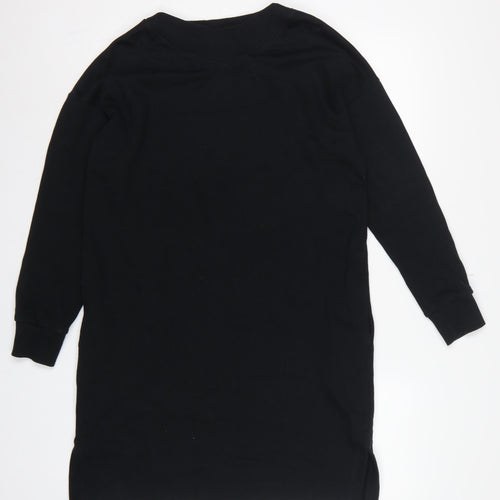 Next Women Black UK 12-14 Jumper Dress Long Sleeve Crew Neck Casual