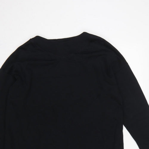 Next Women Black UK 12-14 Jumper Dress Long Sleeve Crew Neck Casual