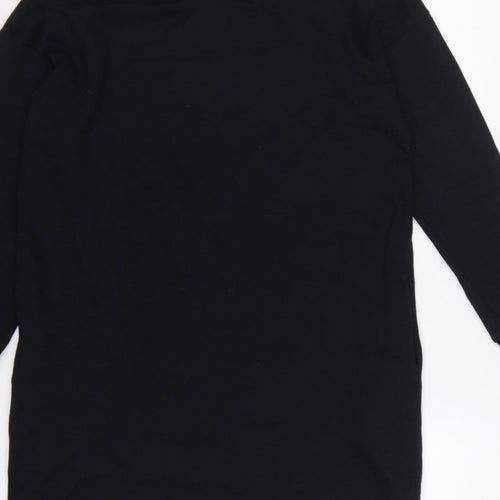 Next Women Black UK 12-14 Jumper Dress Long Sleeve Crew Neck Casual