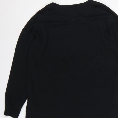 Next Women Black UK 12-14 Jumper Dress Long Sleeve Crew Neck Casual