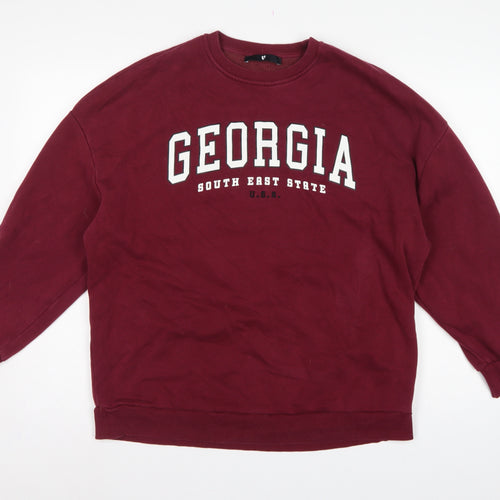 V by Very Women’s Red Georgia USA Graphic Crew Neck Sweatshirt M