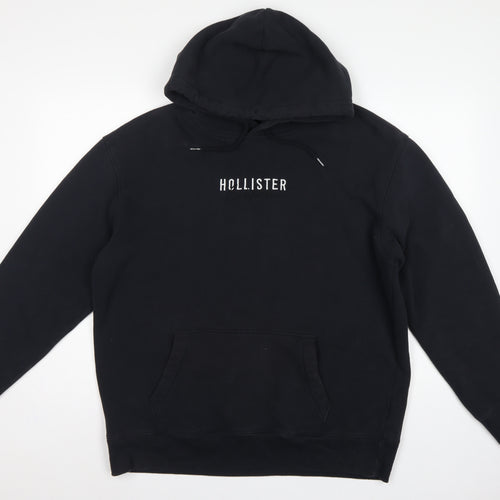 Hollister Men’s Black XL Pullover Logo Hoodie Kangaroo Pocket