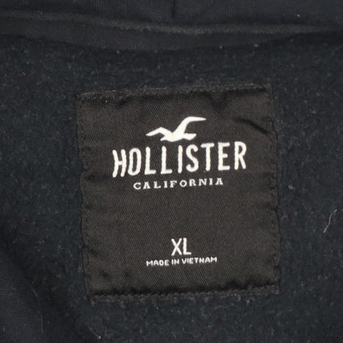Hollister Men’s Black XL Pullover Logo Hoodie Kangaroo Pocket