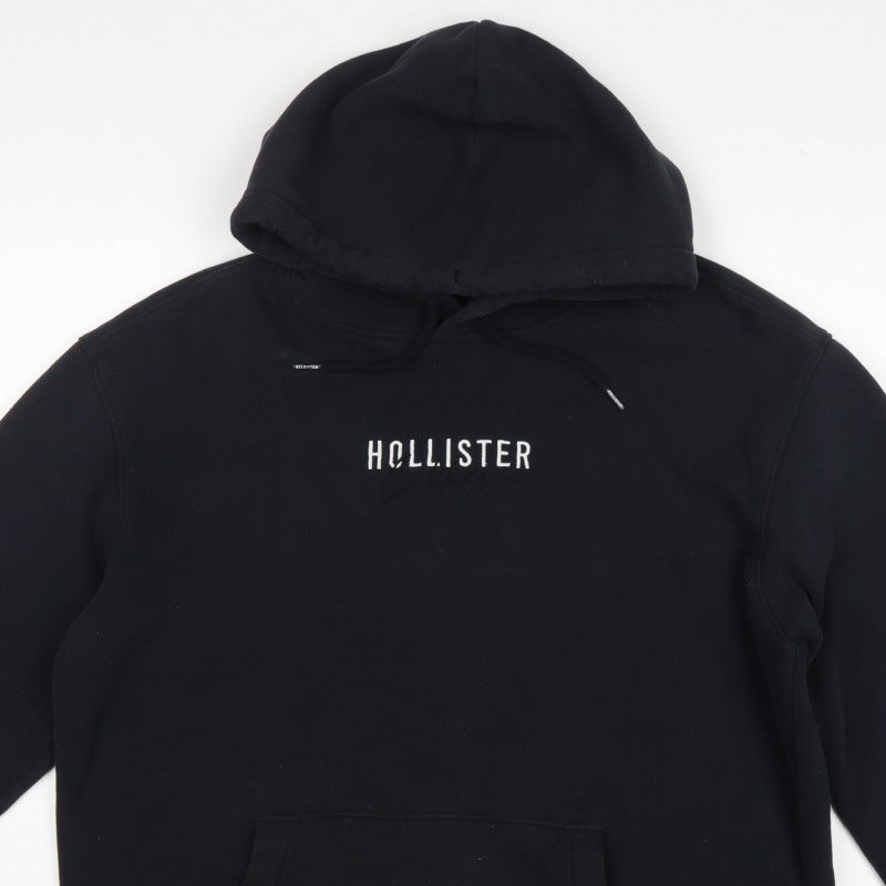 Hollister Men’s Black XL Pullover Logo Hoodie Kangaroo Pocket