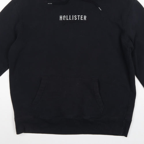 Hollister Men’s Black XL Pullover Logo Hoodie Kangaroo Pocket