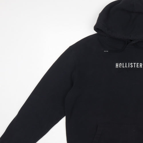 Hollister Men’s Black XL Pullover Logo Hoodie Kangaroo Pocket