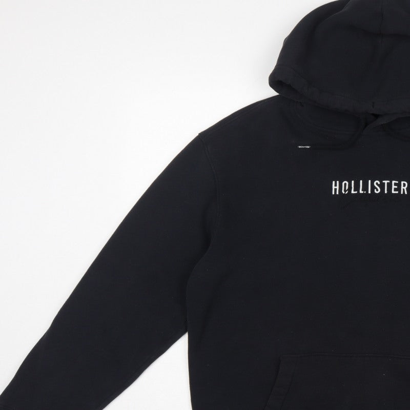 Hollister Men’s Black XL Pullover Logo Hoodie Kangaroo Pocket
