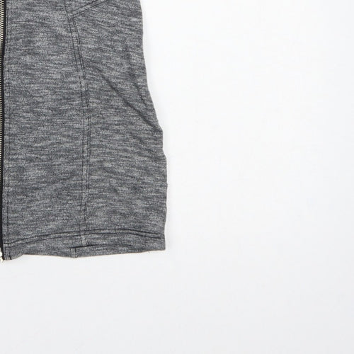 Topshop Women Grey UK 10 Mini Pencil Skirt Front Zip Stretch