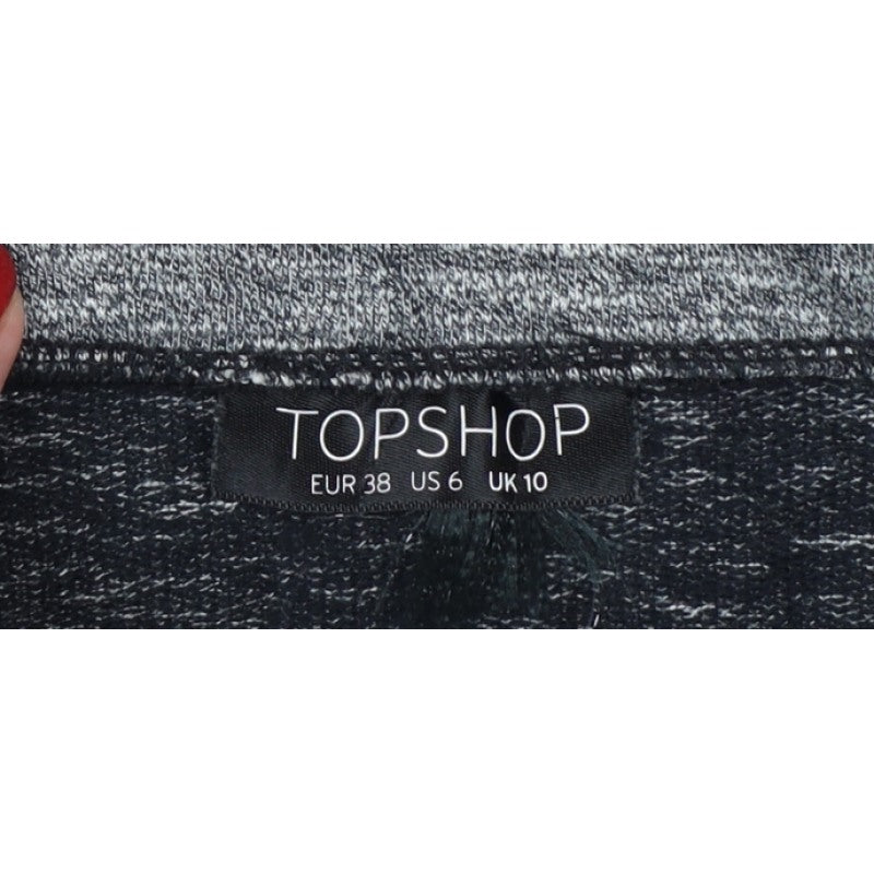 Topshop Women Grey UK 10 Mini Pencil Skirt Front Zip Stretch