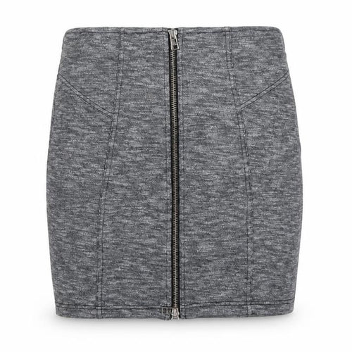 Topshop Women Grey UK 10 Mini Pencil Skirt Front Zip Stretch