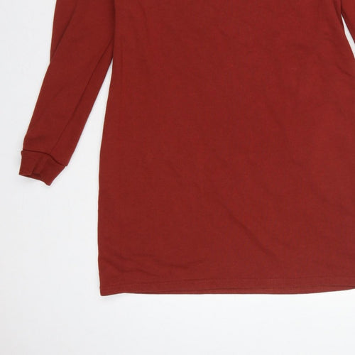 New Look Women Red UK 12 Jumper Dress Crochet Trim Long Sleeve
