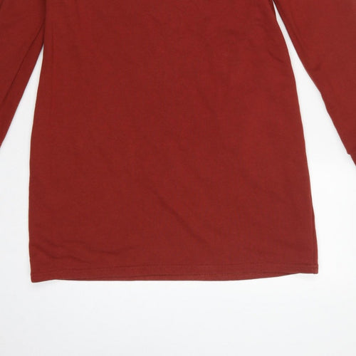 New Look Women Red UK 12 Jumper Dress Crochet Trim Long Sleeve