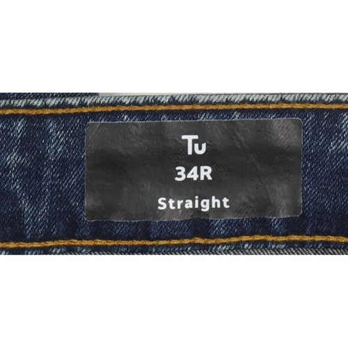 Tu Men’s Blue 34 Straight Fit Stretch Denim Jeans 5 Pocket