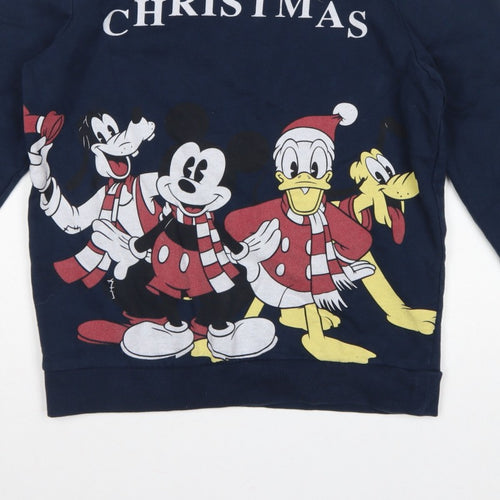 Disney Unisex Adults Navy S Pullover Christmas Mickey Friends Sweatshirt