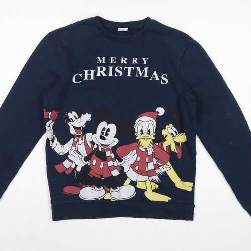 Disney Unisex Adults Navy S Pullover Christmas Mickey Friends Sweatshirt