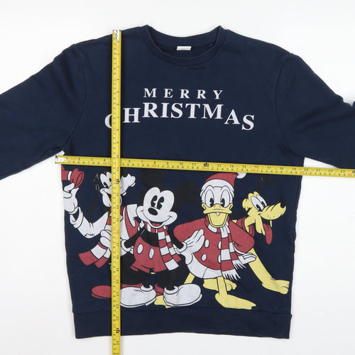 Disney Unisex Adults Navy S Pullover Christmas Mickey Friends Sweatshirt