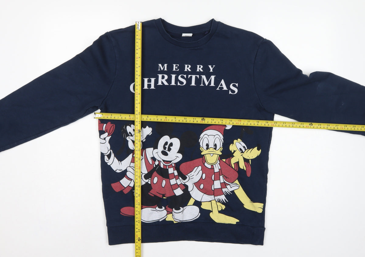 Disney Unisex Adults Navy S Pullover Christmas Mickey Friends Sweatshirt
