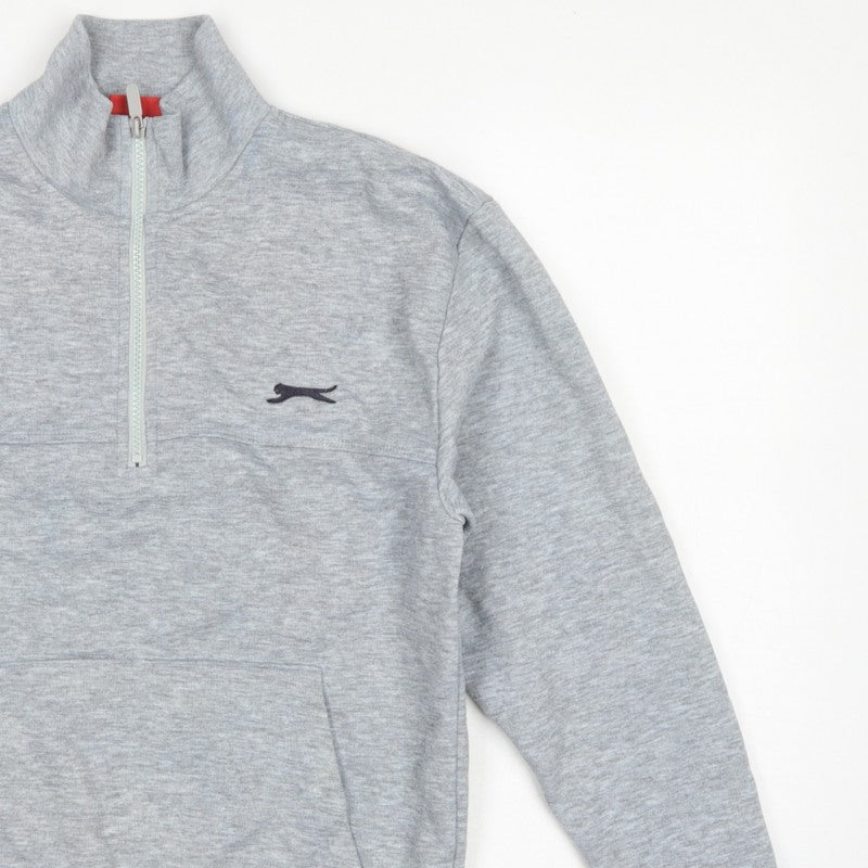 Additional view of Slazenger Men’s Grey S 1/4 Zip High Neck Pocket Sweatshirt