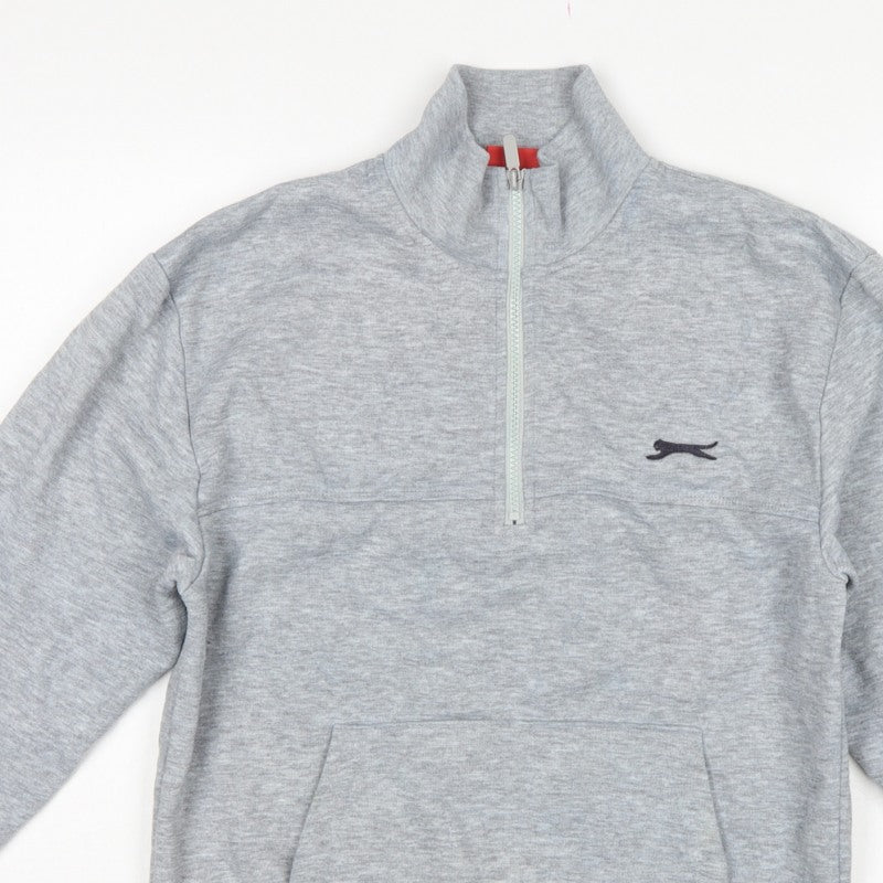 Additional view of Slazenger Men’s Grey S 1/4 Zip High Neck Pocket Sweatshirt
