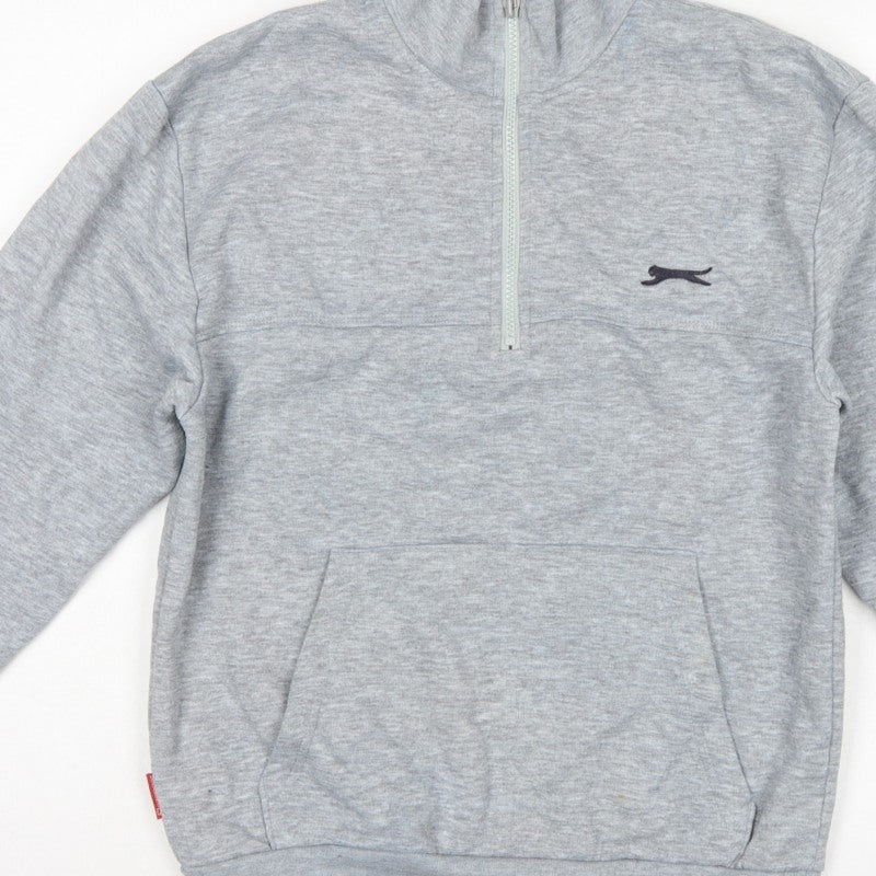 Additional view of Slazenger Men’s Grey S 1/4 Zip High Neck Pocket Sweatshirt