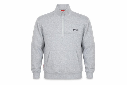 Slazenger Men’s Grey S 1/4 Zip High Neck Pocket Sweatshirt