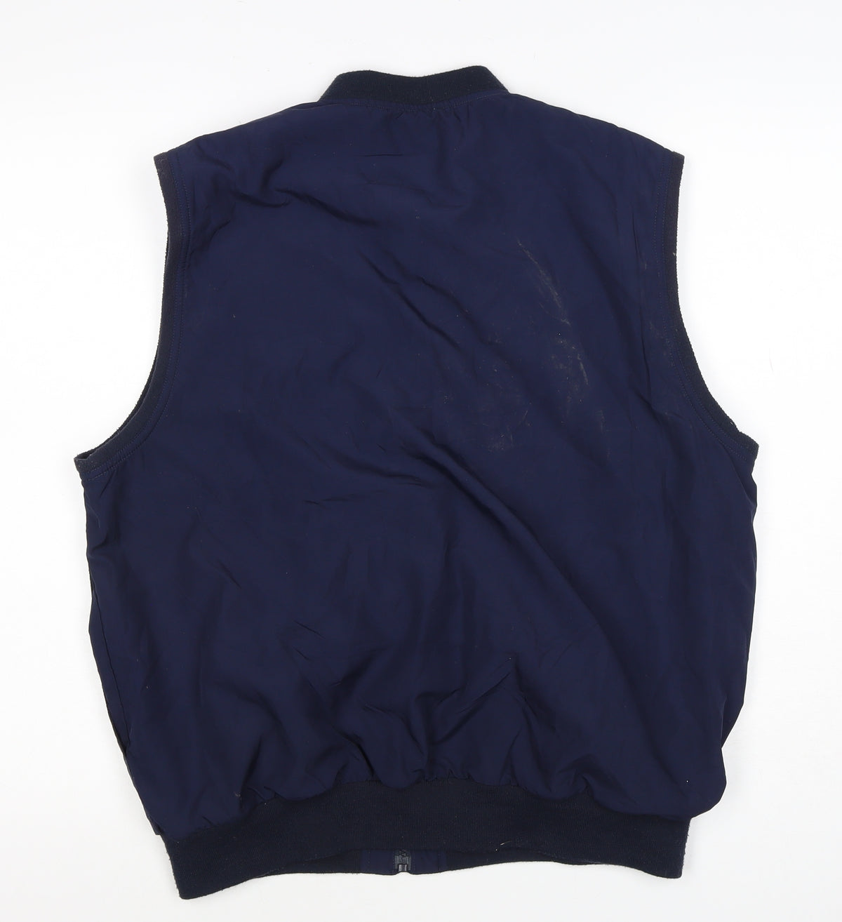 Close-up detail of Pebble Beach Men’s Blue M Full Zip Golf Bodywarmer Waistcoat