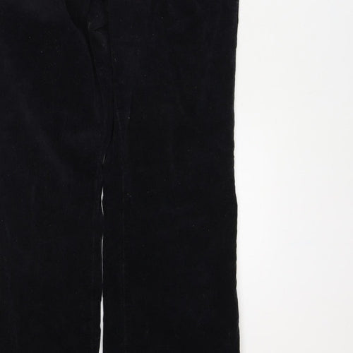 Mango Women Black UK 14 Cotton Corduroy Zip Front Jumpsuit