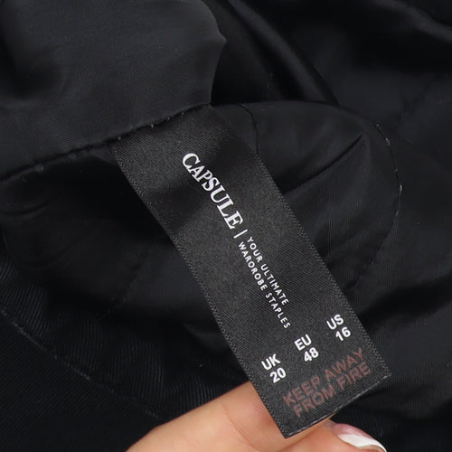 Capsule Women’s Black UK 20 Faux Fur Trim Hooded Parka Jacket