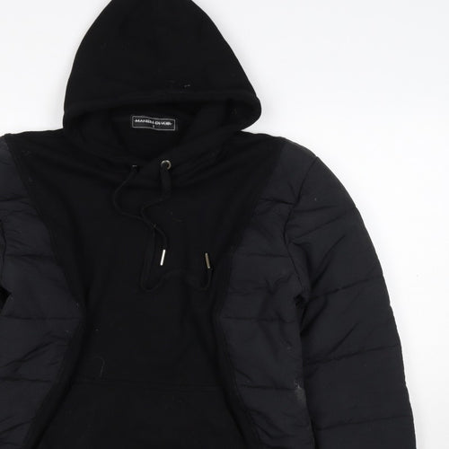 Maniere De Voir Men’s Black S Hooded Quilted Puffer Jacket