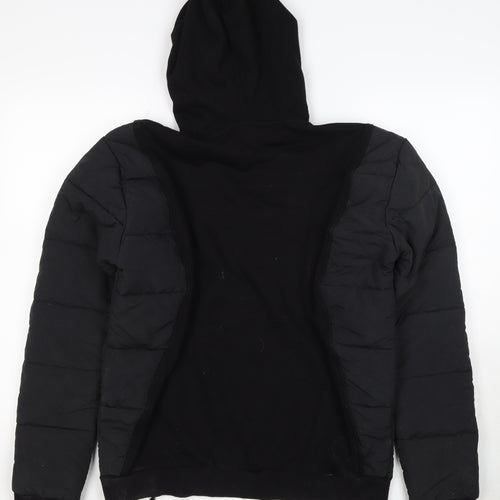 Maniere De Voir Men’s Black S Hooded Quilted Puffer Jacket