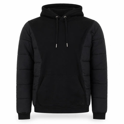 Maniere De Voir Men’s Black S Hooded Quilted Puffer Jacket