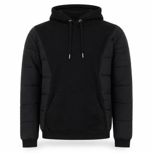 Maniere De Voir Men’s Black S Hooded Quilted Puffer Jacket