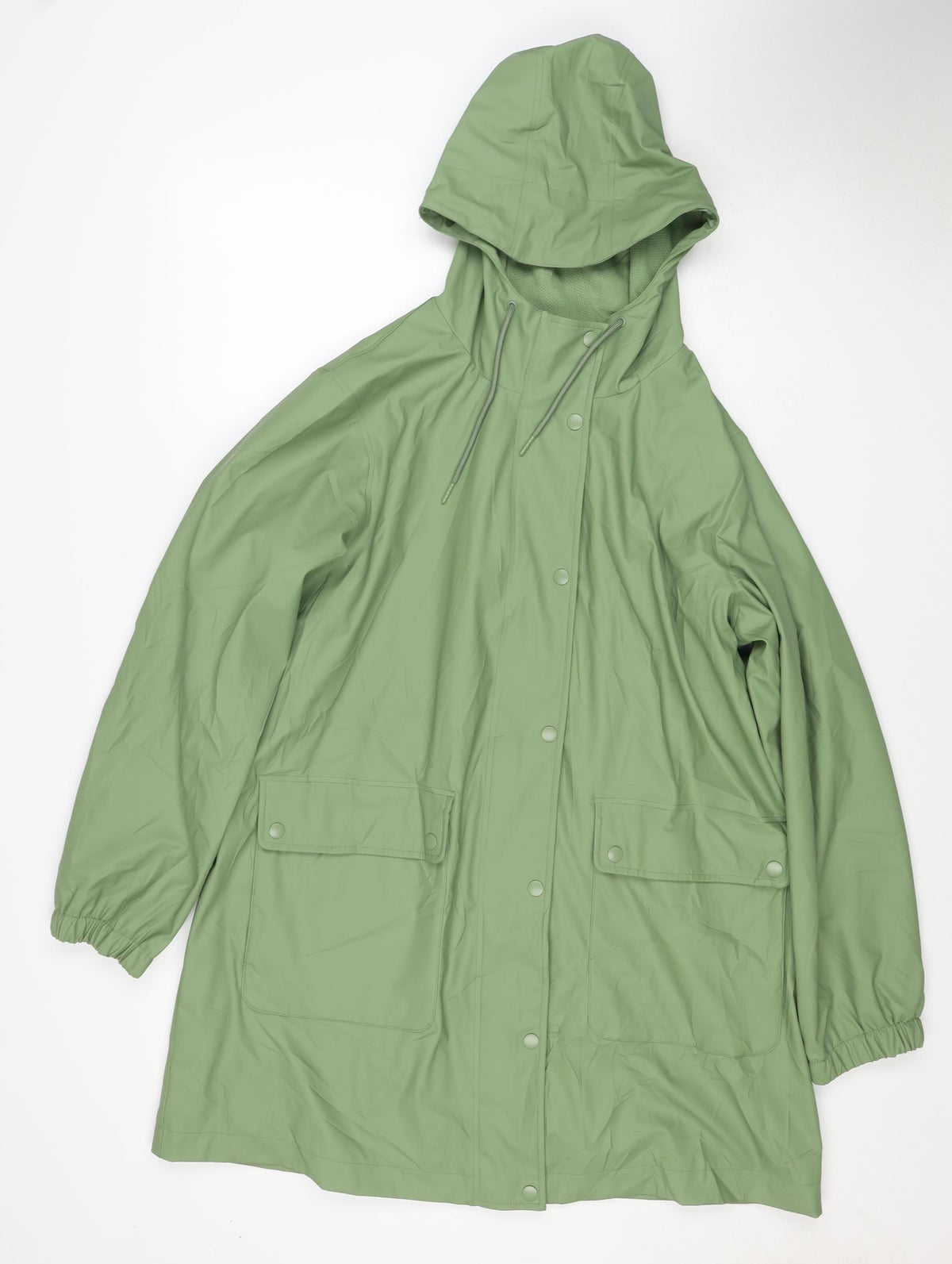 Marks & Spencer Women's Green UK 18 Hooded Waterproof Rain Coat